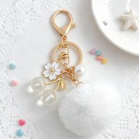 Porte-clés créatif de dessin animé, mignon pompon coloré en forme de fruit, breloque de sac, pendentif en peluche, petit cadeau accessoire