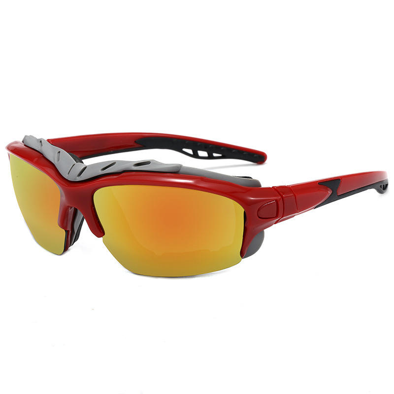 Unisex UV400 Half Frame Cycling Sunglasses New Trend Windproof Sports Eyewear with Blue Lens Made From PC Material