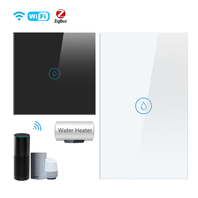 For Waterproof Smart Water Heater Switch 20A Touch for Alexa Voice Control WiFi Zigbee Wires Smart Wall Socket