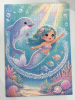 Puzzle en papier personnalisé créatif illustré de dessins animés mignons, 100 pièces, jouet éducatif pour enfants, cadeaux de Noël