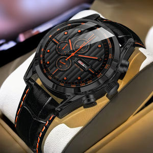 Montres de luxe décontractées pour hommes avec date, grand cadran, chronographe, sport, étanches, pour affaires, analogiques, à <span class=keywords><strong>quartz</strong></span>, montres-bracelets pour hommes - Product Image 5