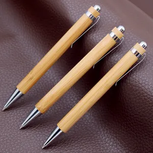 Recycled Click Eco Friendly Bamboo Pens With High Quality Personalized Promotional Wood Custom Logo Ballpoint Ball Point Gift