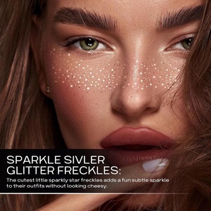 Customized Metallic Waterproof Speckles Makeup Patches Silver Gold <strong>Star</strong> Butterfly Sprinkles Glitter Freckles Tattoos Face - Product Image 2