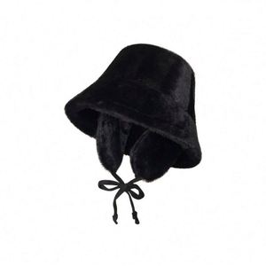 Sombreros de Pescador de Peluche Suaves y Cálidos para Invierno, Divertidos, Blancos y Negros, con Peluche de Sherpa - Product Image 4