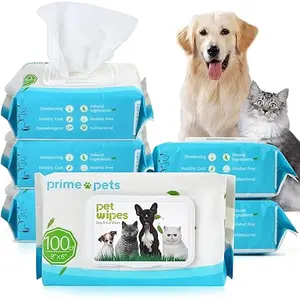 Custom Print 80 Pieces Eco Friendly Pet Grooming Cleaning Wet Wipes For Dogs And Cats