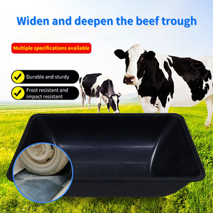 Mangeoire pour chèvres en plastique, réservoir d'alimentation et d'abreuvement pour moutons, chèvres, chevaux, plateau d'alimentation pour ferme avec pieds - Product Image 2