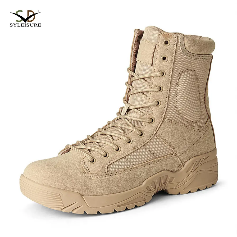 Nice quality cow suede leather fashion waterproof outdoor hiking boots