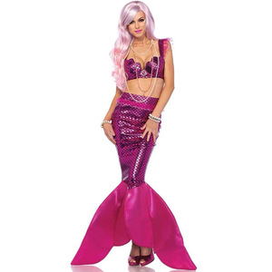 Baige nuovo adulto Sexy abito sirena Halloween Costume pesce rosso Cosplay <span class=keywords><strong>principessa</strong></span> per Halloween - Product Image 4