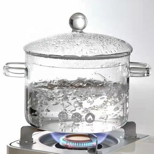 Nouvelles idées de produits 2026 : Gadget de cuisine – Casserole <span class=keywords><strong>en</strong></span> verre résistant à la chaleur avec couvercle, pot <span class=keywords><strong>en</strong></span> borosilicate haut de gamme, soupière de service - Product Image 2