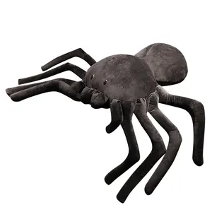 Wholesale Halloween Gothic Cool Dark Black Giant Big Large Spider Plush Stuffed Toy for Party Decoration