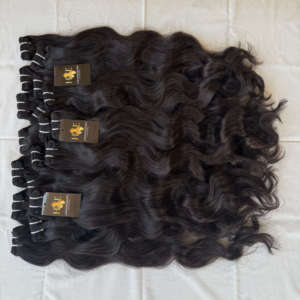 Cabello crudo indio con cutícula alineada, cabello humano indio de visón, paquetes de cabello crudo Camboyano con frontal HD - Product Image 1