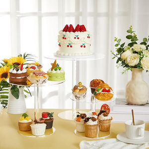 Acryl Eco-vriendelijke taartplateau set voor dessertpresentatie, elegante serveerschaal voor bruiloften, feesten en afternoon tea - Product Image 2