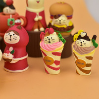 Cadeau de Noël, statue artisanale en résine représentant un animal du Père Noël, décoration miniature créative pour la maison
