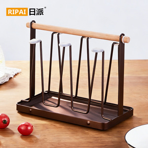 Ripai Cup Holder Rack With Tray 4 Glass Cups <b>Storage</b> <b>Kitchen</b> Inverted Cup Stand Quick Dry Design - Product Image 3
