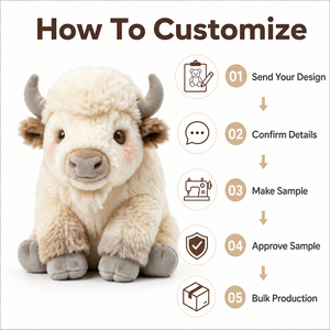 Peluche de veau personnalisée directement de l'usine, en tissu super doux, rembourrée de coton PP, anti-stress, pour fêtes, unisexe, tailles 11-30 cm, avec sacs - Product Image 4
