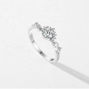 Benutzer definierte Classic Sterling Silber Verlobung sring Feine elegante Frauen vergoldet Versprechen Zirkonia Finger Trau ringe - Product Image 4