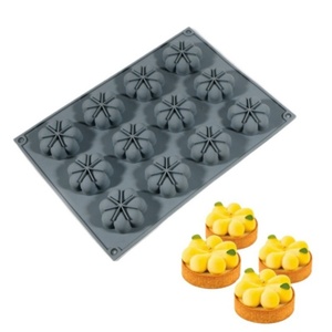 Moule à gâteau en silicone de qualité alimentaire en forme de pétale de citrouille, moule à dessert français pour mousse et gelée, emballé individuellement - Product Image 5