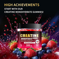 Gummies de créatine monohydrate 5000 mg – Soutien à la croissance musculaire et à la récupération – Améliore la force et les performances