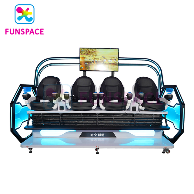 Funspace 9D VR 4 Seats Roller coaster Game Machine Virtual Reality Amusement Equipment Vr Cinema Simulator