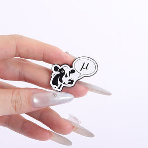 Hitam kucing sapi mengatakan Mu Enamel Pin lucu Pun hewan kartun bros kerah Lapel ransel lencana hadiah perhiasan grosir - Product Image 4