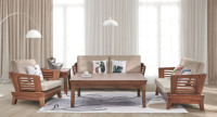Table basse moderne en teck indonésien certifié, durable, confortable et modulaire, de style nordique, pour salon et extérieur