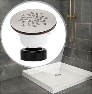 Ralo de Chuveiro de 4-1/4 Polegadas - Conexão Soldada a Solvente para Tubos de 1.5 ou 2 Polegadas - Kit de Ralo de Base de Chuveiro em Aço Inoxidável 304 para Banheiro - Product Image 1