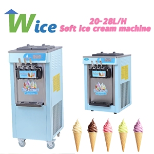 Machine à glace molle commerciale automatique verticale WICE en acier inoxydable 3 saveurs pour les commerces d'été 20-28L/h - Product Image 1