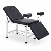 Table d'examen obstétrical manuelle en acier inoxydable 304 avec cadre robuste pour clinique et gynécologie