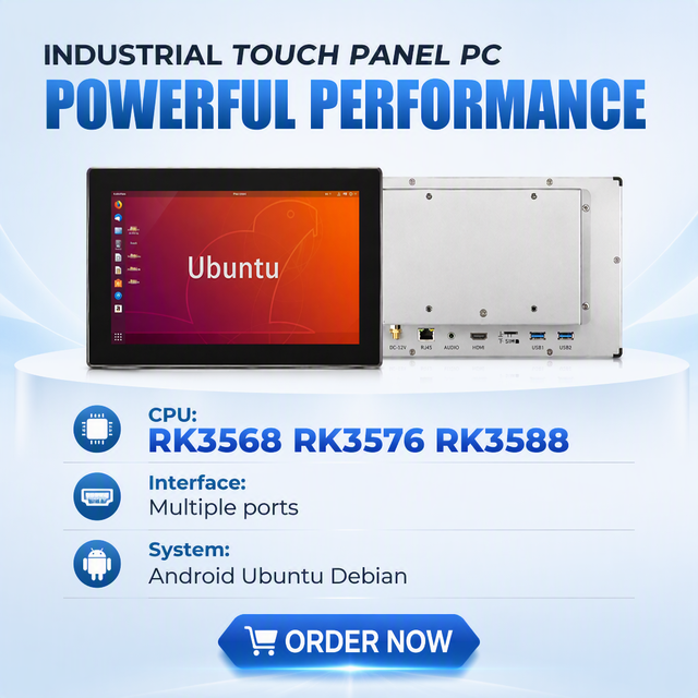 Embedded 21.5 Inch Mental RK3568 RK3576 RK3588 IP65 RJ45 Android 11 Touch Panel PC Industrial All in One PC in Stock