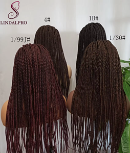 LINDAL intrecciato sintetico parrucche del merletto con i capelli del bambino legato a mano della signora popolare lacefront <span class=keywords><strong>treccia</strong></span> parrucca - Product Image 2