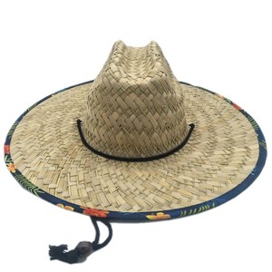 Chapeaux de soleil de plage unisexes pour hommes et femmes, prêts à être expédiés en gros, en paille naturelle, à large bord, style Panama, pour sauveteurs et surfistes, en vrac - Product Image 1