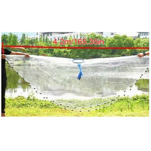 Red de <span class=keywords><strong>Pesca</strong></span> de Lanzamiento Manual de Monofilamento de Alta Calidad al por Mayor, Red de <span class=keywords><strong>Pesca</strong></span> de 14 Pies con Cordón de Ajuste - Product Image 5