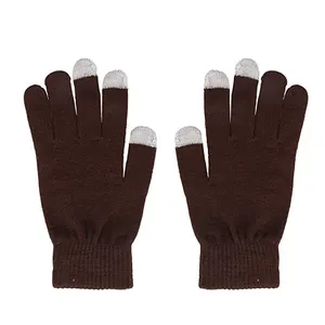 Wholesale Custom Logo Acrylic Warm Thick Mobile Cell Phone Texting Touch Screen Gloves Winter Knit Mittens