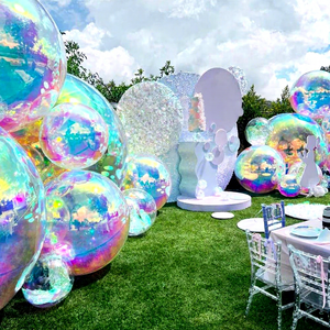 <b>Customized</b> Commercial Inflatable Gold Mirror Ball PVC Double Layer UV Printed Waterproof Wedding Advertising <b>Customized</b> Hanging - Product Image 1