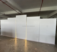 Panel Bunga Latar Belakang Panggung Lengkung PVC Pernikahan Kustom, Latar Belakang Akrilik Putih untuk Acara