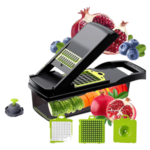 14-in-1 Manual <b>Vegetable</b> <b>Cutter</b> New Silicone Onion & Carrot Chopper with Spatula Plastic Kitchen Food Chopper - Product Image 3