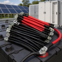 Kabel Baterai 2/0 AWG 70mm2 Tembaga Murni Merah Hitam Sepasang SC70 Lugs untuk Inverter Solar Truk Tugas Berat