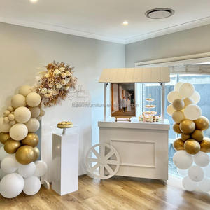<strong>Hot</strong> Sale White Roof Wedding Customized Pvc Acrylic Hotel <strong>Party</strong> Food Cart Dessert Cart Candy Cart With <strong>Wheels</strong> - Product Image 2