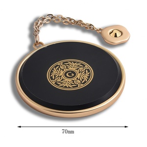 Custom Logo <b>Chain</b> Pocket <b>Mirror</b> Cosmetic Promotional <b>Mirror</b> with Charms Pendant PU Purse - Product Image 3