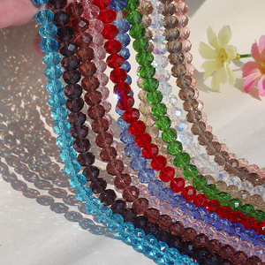 Fios de Contas de Cristal Lapidado de Vidro, Rondelle de Cristal de Vidro, Contas de Vidro Lampwork e Pulseira de Cristal Moldada por Compressão - Product Image 2