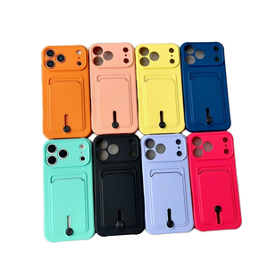 Funda Protectora de TPU Suave con Ranura para Tarjetas para <span class=keywords><strong>iPhone</strong></span> 17 <span class=keywords><strong>Pro</strong></span> 17 Air 14 15 <span class=keywords><strong>Pro</strong></span> <span class=keywords><strong>Max</strong></span> 16 Plus, Funda Tipo Cartera con Cubierta para Cámara - Product Image 1