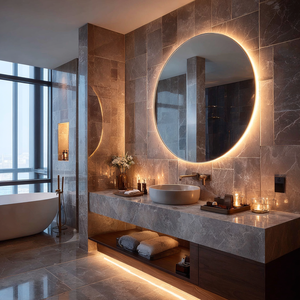 Tùy chỉnh kích thước hiện đại Vòng LED RGB chiếu sáng trang điểm gương cho kiến trúc xây dựng các công ty cho tường Cách sử dụng cho sinh nhật dịp - Product Image 4