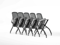 Chaise pliable moderne avec table d'écriture attachée aux visiteurs Chaise de formation pour les visiteurs en maille pour le back office