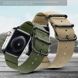 เพลิดเพลินไปกับผ้าไนลอนที่มีความยืดหยุ่นสายถักแบบเดี่ยวสำหรับ Apple Watch band I Watch Smart ultra Canvas สายนาฬิกาทอ - Product Image 5