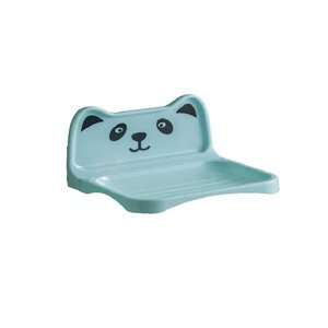 Porte-savon mural drainable en plastique bleu, design ours de dessin animé, support de rangement de salle de bain à drainage automatique, forme irrégulière - Product Image 1
