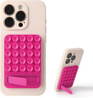 Support de téléphone de bureau en silicone magnétique flexible avec fixation magnétique et étui à adhérence collante