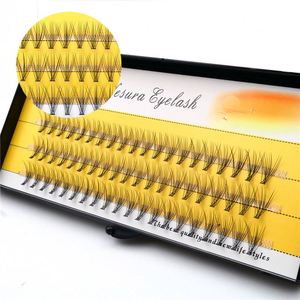 Wholesale Grafted Eyelashes Color Hot Melt Cluster Machine Made Synthetic Hair Colorful <b>Thick</b> Sharp Base False Eyelashes 12 Rows - Product Image 5