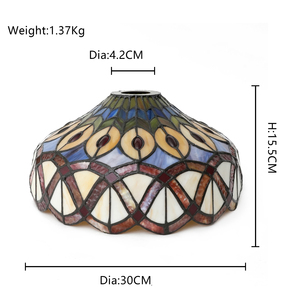 <span class=keywords><strong>Abat</strong></span>-<span class=keywords><strong>jour</strong></span> Tiffany en verre teinté <span class=keywords><strong>jaune</strong></span> paon de 12 pouces, fait à la main, design moderne, pour lampe torche sur pied cintré, remplacement - Product Image 3