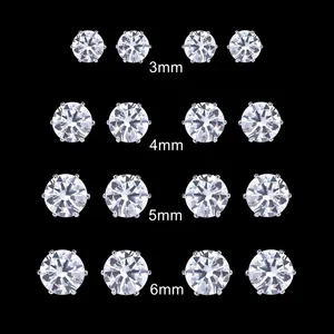 Grosir Lab Dibuat Berlian Bulat Potongan Cemerlang Kerah Longgar Moissanite untuk Perhiasan