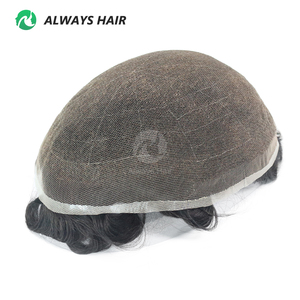 Sistema de Reemplazo Capilar para Hombre Tupé de Malla Francesa Completa con Nudos Blanqueados y Línea de Cabello Natural - Product Image 6